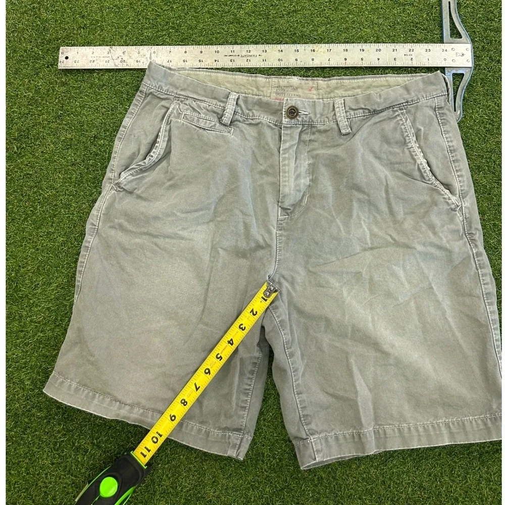 American Eagle Outfitters Mens Gray Prep Fit Cotton Twill Chino Shorts Size 36